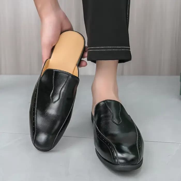 Mules de marque de luxe sandales d'été italiennes mocassins demi-chaussures mocassins en cuir chaussures pour hommes concepteur mâle diapositives pantoufles pour hommes
