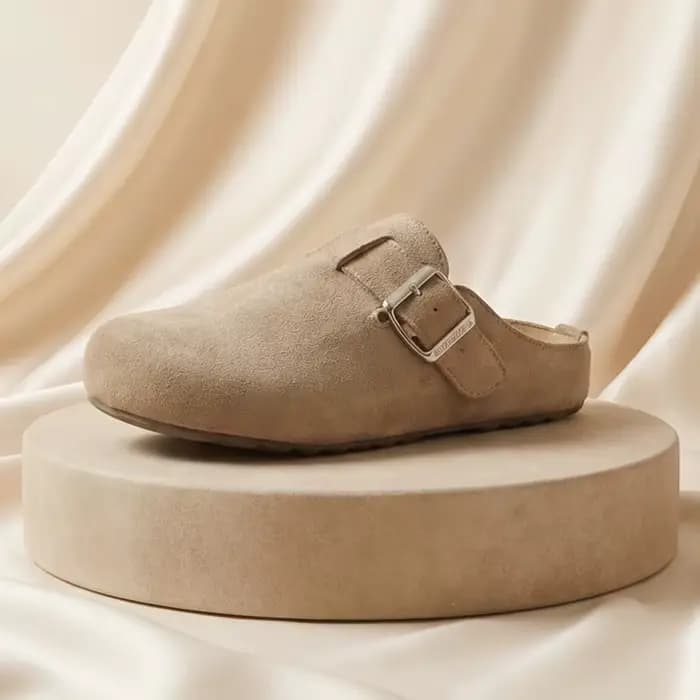 Mules en daim à plateforme pour femme