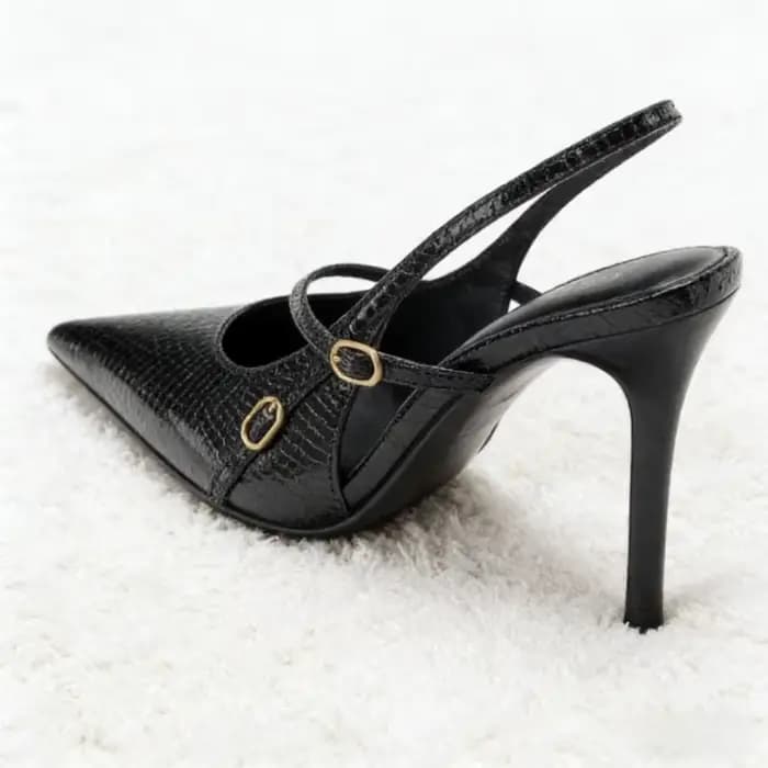 Escarpins noirs en relief pour femmes