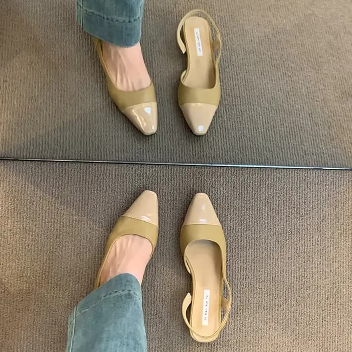 Été couverture orteil sans lacet femmes sandales concis talon épais Singbacks Mules chaussures femme élégante robe de soirée Sandalias