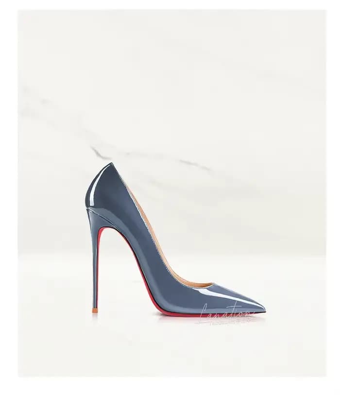 HLTINO bleu marine pompes fond rouge grande taille 43 femmes marque de luxe talons hauts pour robe de soirée lumineux printemps été chaussures