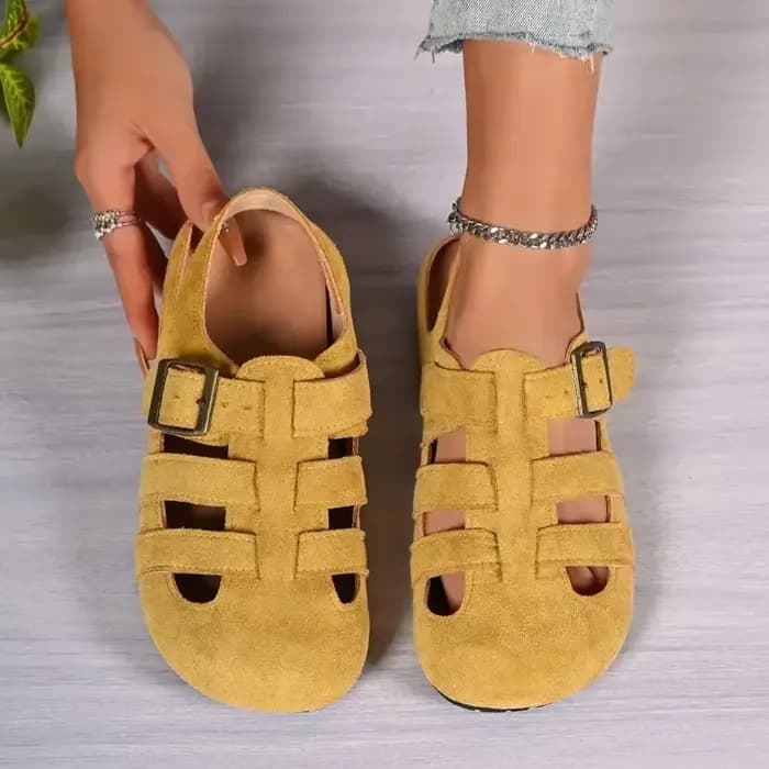 Sandales d'été pour femmes en daim