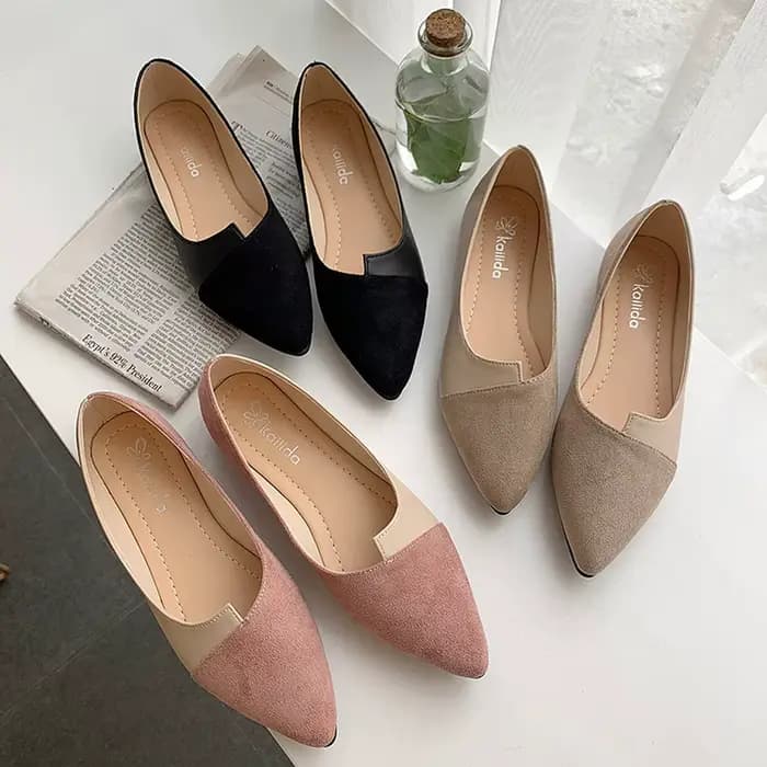 Femmes chaussures mode épissure Mule appartements bout pointu ballerine Ballet chaussure plate Zapatos décontracté sans