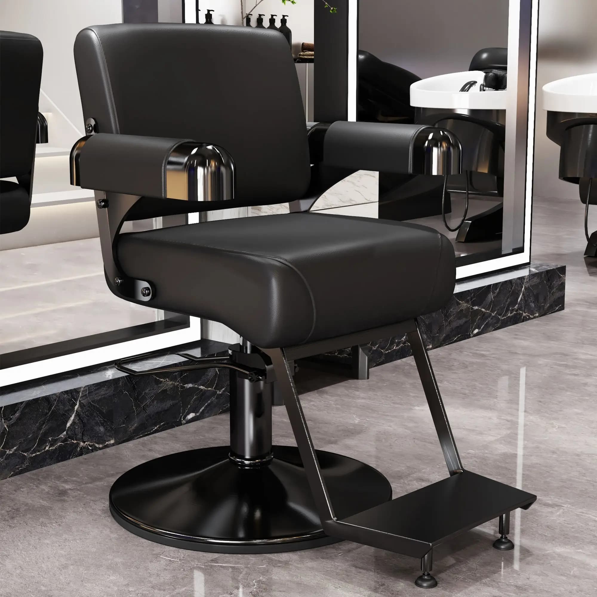 Chaise de barbier esthétique moderne, fauteuil de sol confortable, organisateur de chaise de barbier