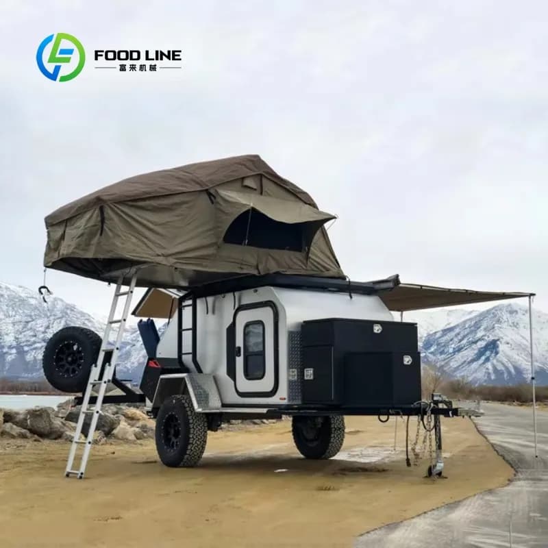 Remorque de camping-car personnalisée à 2 chambres, design pour attelage de voiture, équipement mult