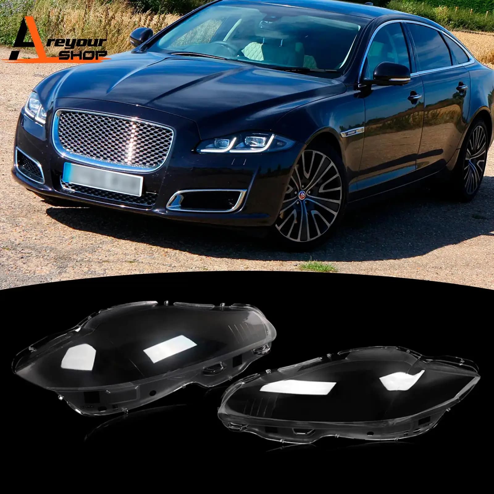 Paire de couvercles d'objectif de phare avant, coque transparente pour Jaguar XJ XJL 2010 2011 2012 