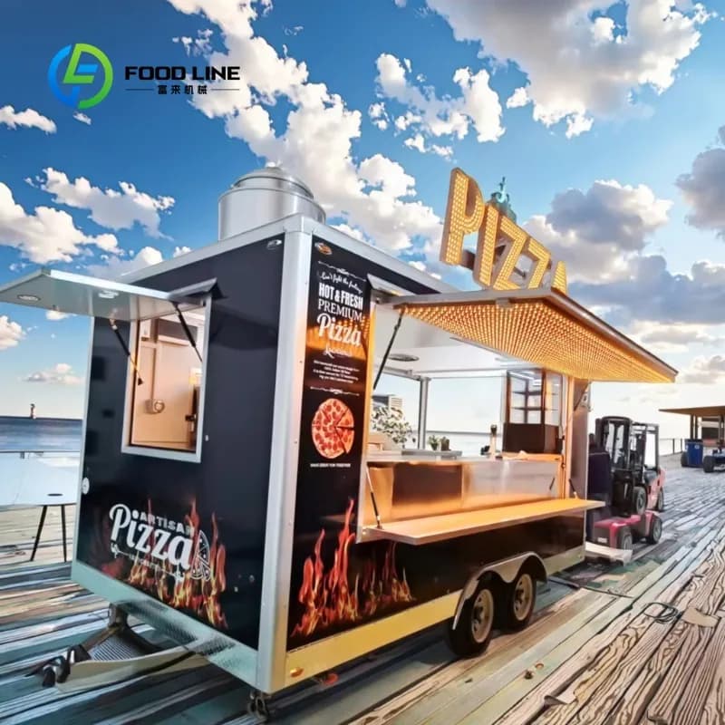 Remorque alimentaire personnalisée de 14 pieds entièrement équipée pour crêpe à Pizza, restauration 