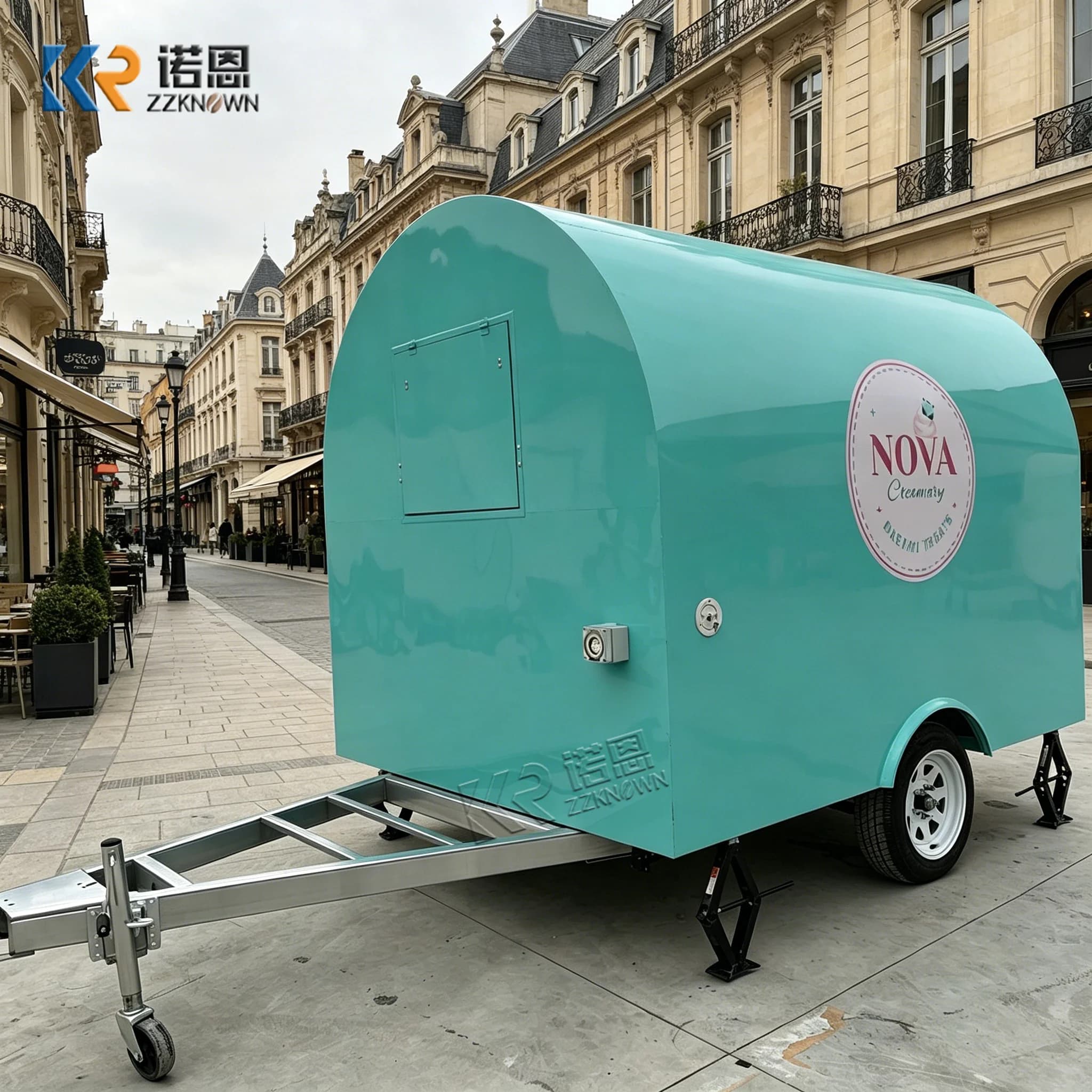 Remorque de concession entièrement équipée, cuisine mobile, camion de restauration, chariot à pizzas
