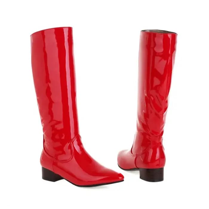 REAVE Aan-Bottes hautes au genou pour femme, talons épais, bleu, jaune, pointu, à enfiler, dame, con