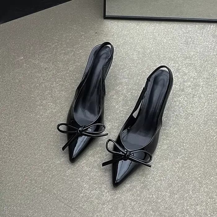 Escarpins d'été à talons hauts pour femmes, sandales, chaussures à la mode, peu profondes, avec nœud