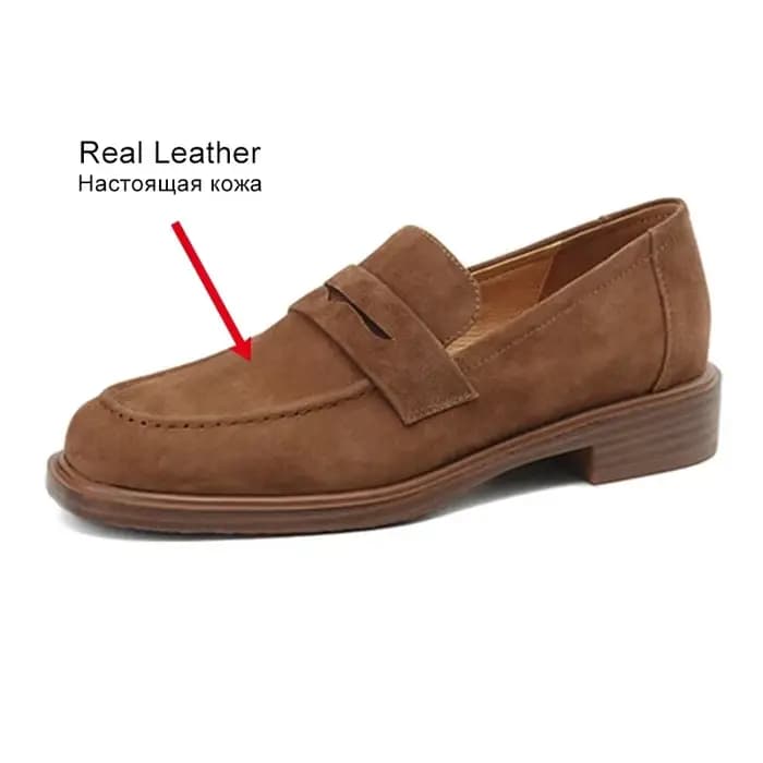 ZHAMTA-Mocassins en Daim et Cuir group pour Femme, Chaussures Plates Décontractées, Talons Bas, Vint