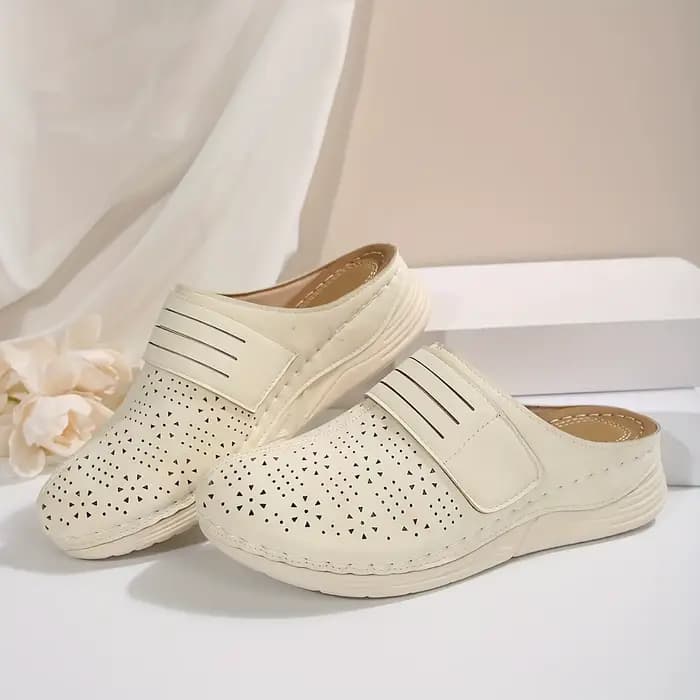 Mules de couleur unie de Style Vintage pour femmes, chaussures à talons à plateforme à bout Composit