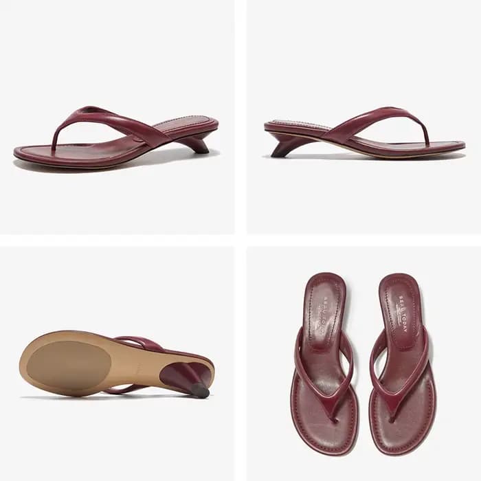 BEAUTODAY tongs décontractées femmes en peau de mouton en cuir t-strap bout ouvert pantoufles solide