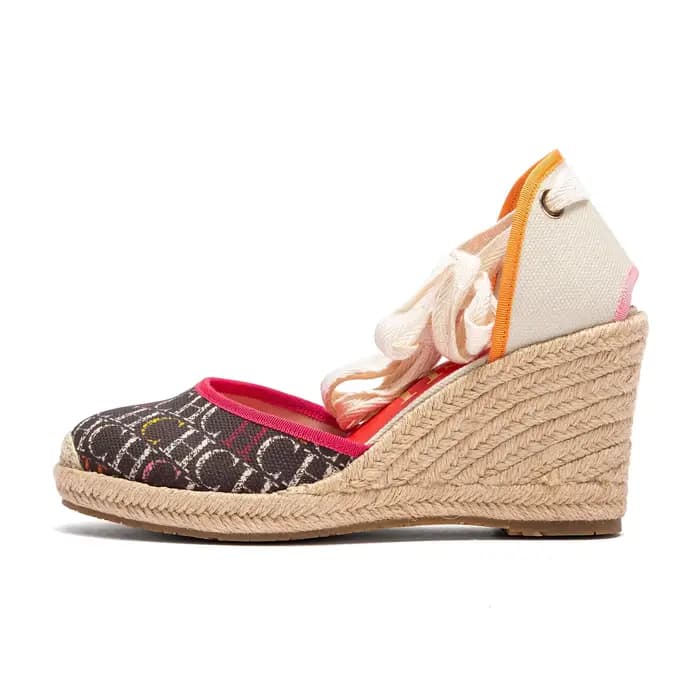 Sandales d'été à talons hauts pour femmes, Espadrilles à plateforme compensée, bout fermé, lanière à