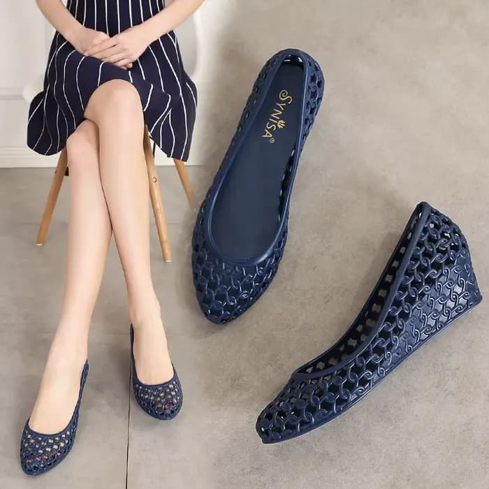 Sandales d'Été à Talon Creux en Plastique pour Femme, Chaussures de Plage à Semelle Souple, Optique