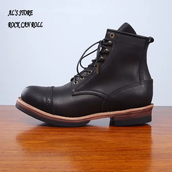 Botte en cuir de vachette italienne durable cousue Goodyear faite à la main, Tornado rouge XW400, su