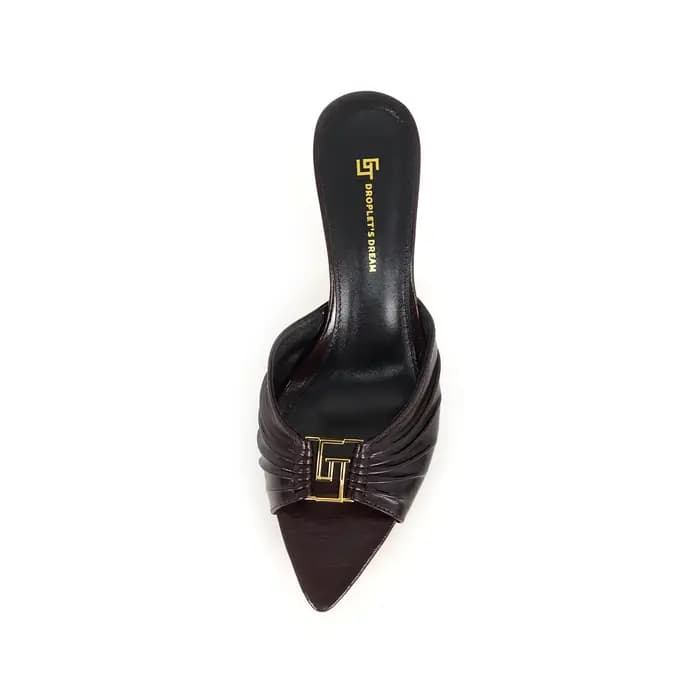 2025 nouvel été loisirs de plein air bout ouvert talons hauts GJ marque 6CM Sexy huile cuir métal bo