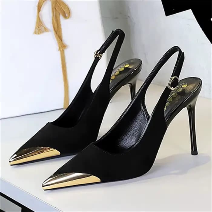 BIGTREE printemps mode creux femmes pompes élégant boucle Slingbacks fête talons fins Femme chaussur