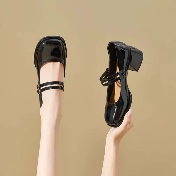  Chaussures de mariage Vintage à bout carré pour femmes, chaussures élégantes à talons épais, nouve