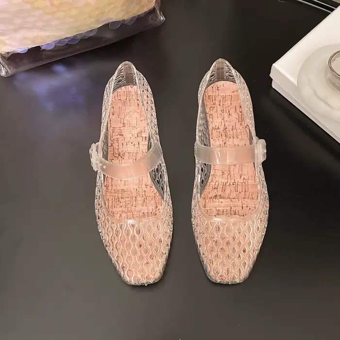 Sandales françaises à bout ouvert pour femmes, mode estivale, avec une seule boucle et semelle plate