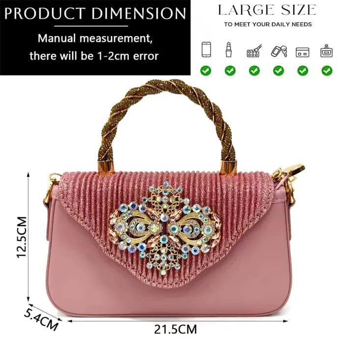 NigWin-Venus Chan Ensemble de chaussures et de sacs pointus pour femme, rose, talon haut, cristal co