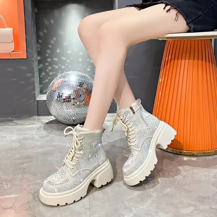 Bottes courtes européennes et américaines pour femmes, collection automne et hiver, optique colorée,
