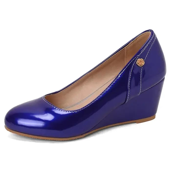 Chaussures classiques à talons compensés pour femmes, escarpins confortables à la mode, blanc, rouge
