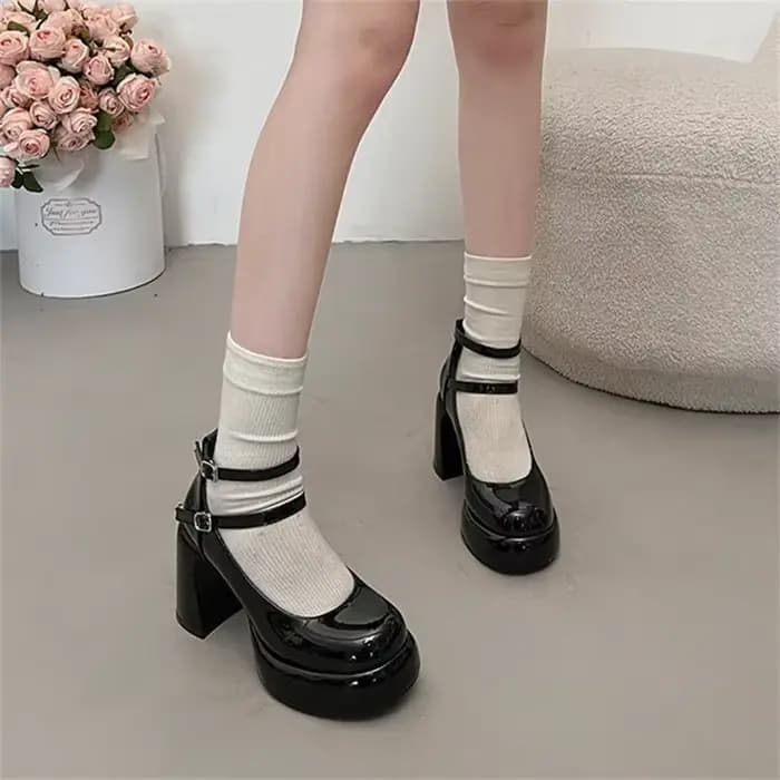 Mary Jane pompes pour femmes filles mode tout nouveau talon épais robe de mariée chaussures printemp