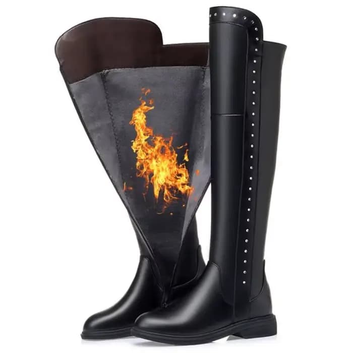AIYUQI Bottes hautes pour femme Hiver 2026 Nouveauté en cuir véritable Bottes cuissardes pour femme