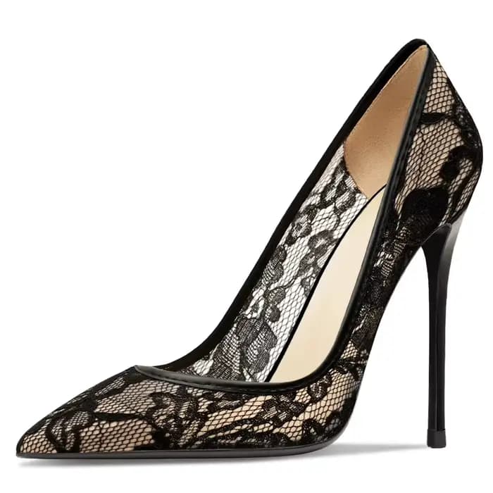 Escarpins en dentelle à talon aiguille, nouvelle collection été 2026, sexy et tendance pour femme