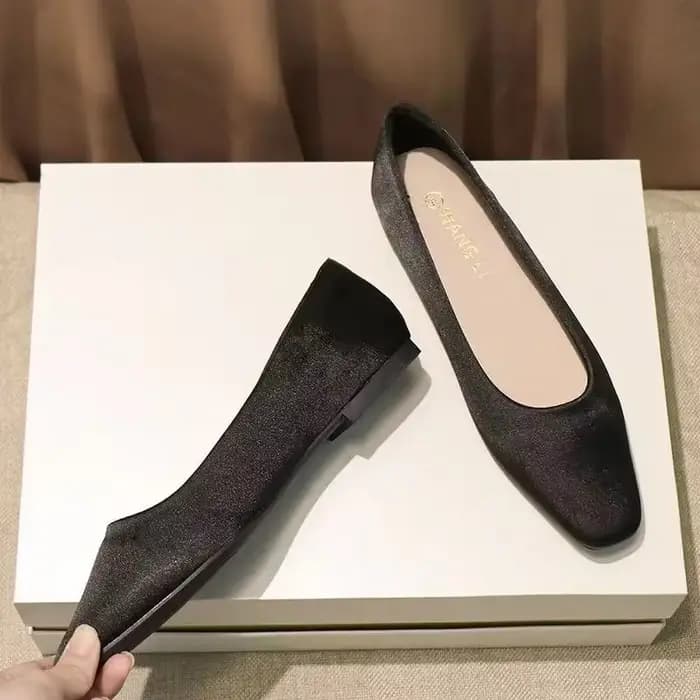 Chaussures pour femmes talon bas élégant bureau Slip-onSquare orteil femme chaussures plates 2025 ét