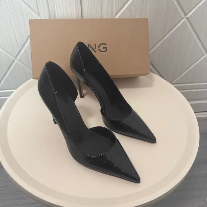 Escarpins de luxe pour femmes à talons aiguilles, bout pointu et ouvert, en cuir PU, élégants, sexy