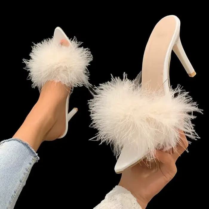 Pantoufles Sexy à Talons Hauts avec Design à Talons Fins, Chaussures Cool avec 03 Points Pointus, de