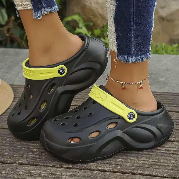 Sandales fermées à plateforme épaisse pour femmes, optique astronomique, coordonnantes, plage, été,