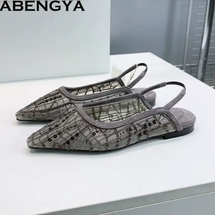 Nouvelles sandales de soirée à talons hauts en maille respirante pour femmes 2026, à bout pointu, st
