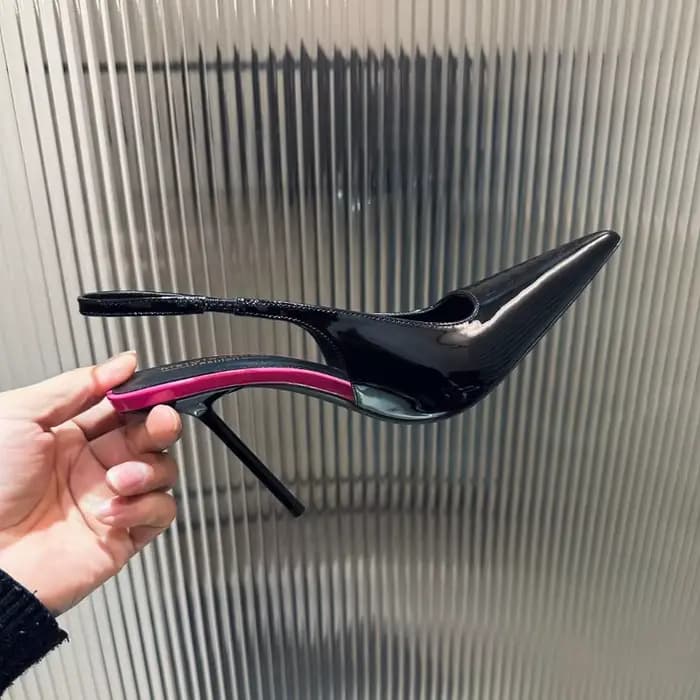 Nouvelles sandales pour femmes en cuir verni à bout pointu, talon fin ajouré, talons hauts, sexy, st