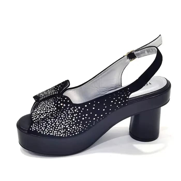 Talons Carrés avec Plateforme pour Femme, Ensemble de Chaussures et de Sacs Africains, Escarpins en