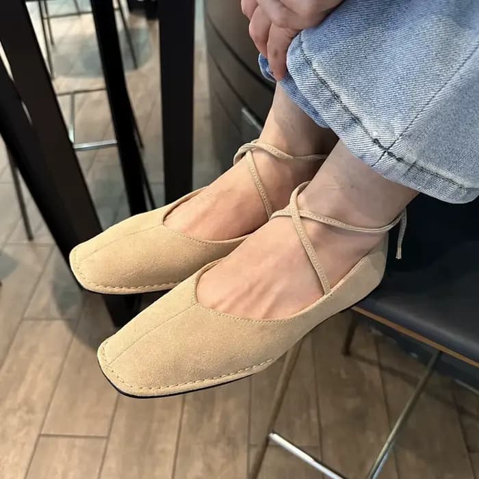 SUOJIALUN 2025 marque femmes Vintage chaussures plates grande taille dames élégant à lacets talons b