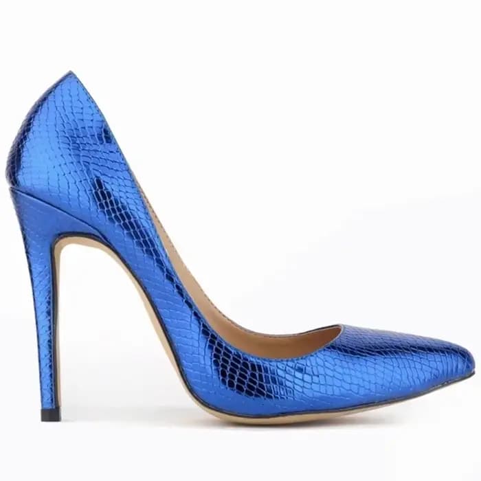 Femmes talons hauts Style classique bout pointu sans lacet 12 cm dames élégantes Crocodile plaine ta