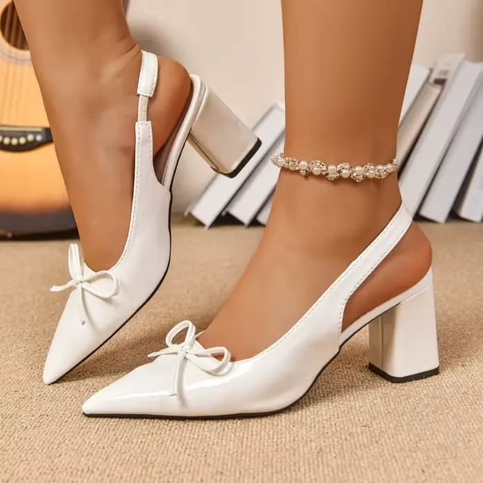 Baotou – sandales à talons bloc, bout pointu, bouche peu profonde, nœud, une sangle antidérapante, t