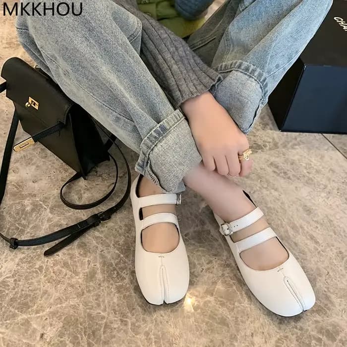 MKKHOU mode chaussures pour femmes nouvelle haute qualité en cuir bout fendu Mary Jane chaussures co