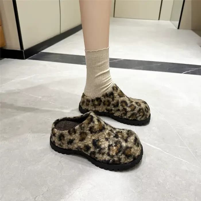 AIYUQI chaussons pour femmes porter nouveau 2025 automne bout rond flanelle bout fermé chaussons pou