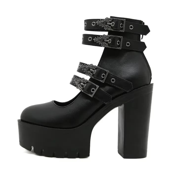 Gdgydh-Escarpins à plateforme style gothique pour femmes, talons de nuit pour Halloween, chaussures