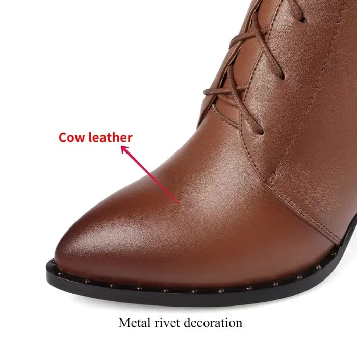 Femmes genou bottes hautes 2026 luxe vache en cuir véritable marron noir talons hauts botte longue c