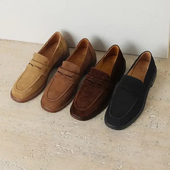 ZHAMTA-Mocassins en Daim et Cuir group pour Femme, Chaussures Plates Décontractées, Talons Bas, Vint