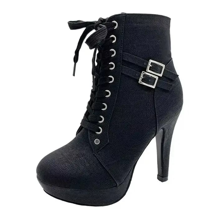 Escarpins confortables à lacets pour femmes, chaussures à semelle optique, bottes de rinçage pour da