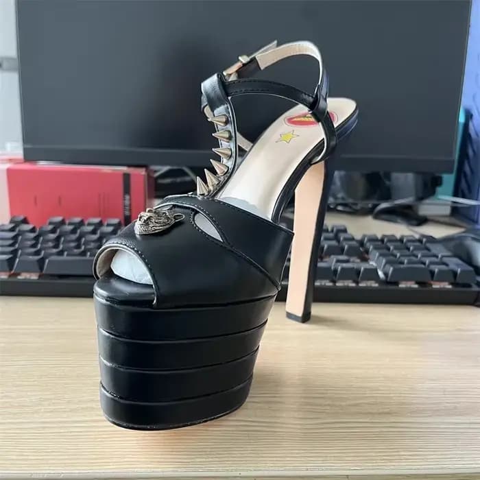 Sandales à Talons Hauts de 16cm pour Femme, Chaussures à Plateforme, Boule de Mariage, T-stage, Haut