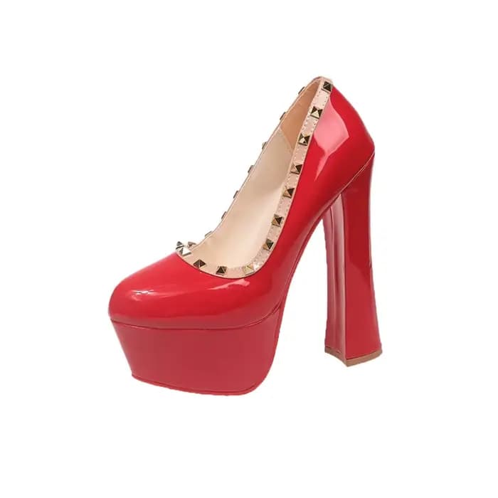 Chaussures Sexy à talons hauts et fond rouge pour femmes, grande taille, plateforme imperméable, tal