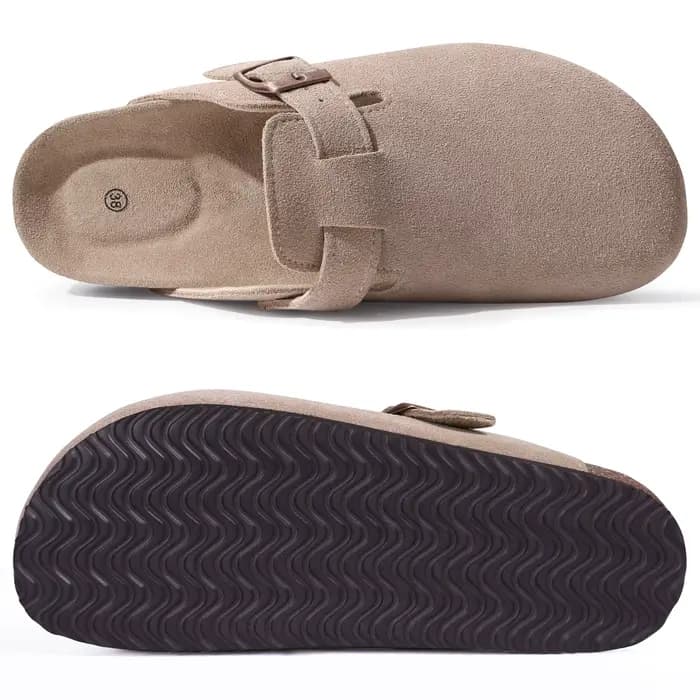 Smile – chaussures de pommes de terre en daim de vache pour femmes, avec sangle réglable, semelle in
