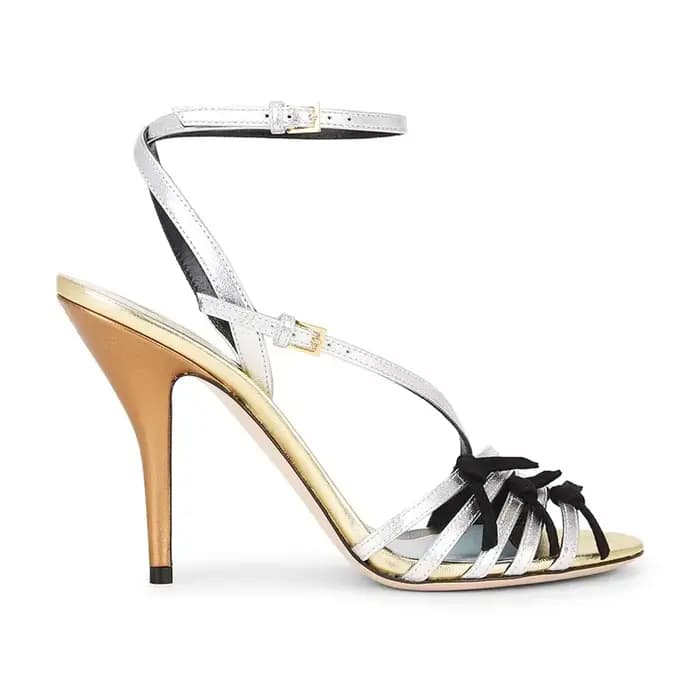 Chaussures modernes pour femmes à talons hauts en cuir patchwork à bande étroite, bout rond sexy, ta